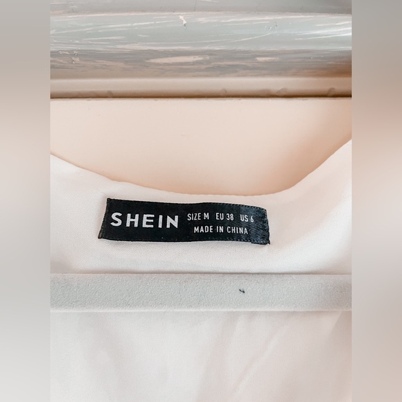 ⭐️NWOT: She-in White Chiffon Polka-Dot Dress⭐️ - Picture 2 of 5